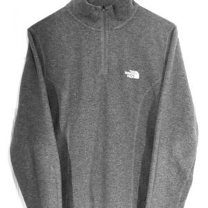 Gray North Face 1/4 zip fleece pullover - size Med